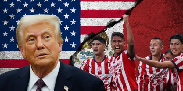 Donald Trump junto a futbolistas de Chivas / FOTO GETTY IMAGES