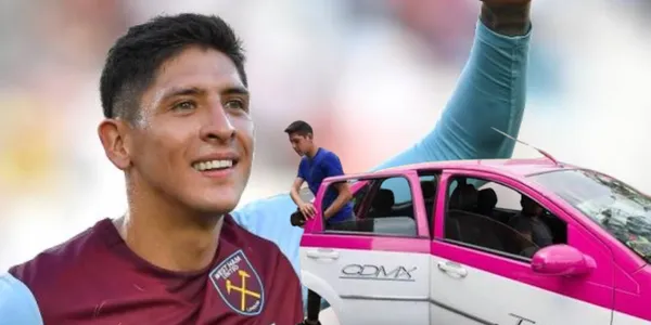 Edson Álvarez bajando de un taxi para llegar a Coapa