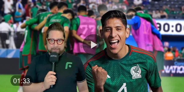 Edson Álvarez durante su festejo con la Selección Mexicana en la Nations League