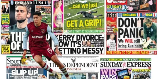 Edson Álvarez en el partido ante el Bayer Leverkusen y periódicos de Inglaterra / FOTO X