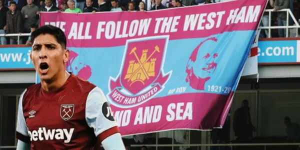 Edson Álvarez junto a la afición del West Ham / FOTO West Ham Oficial