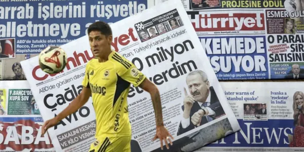 Edson Álvarez junto a la prensa de Turquía / FOTO HURRIYET