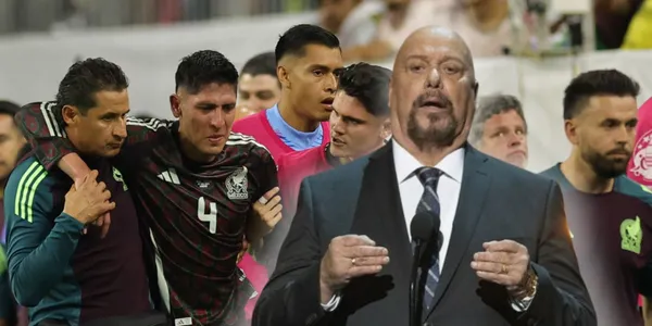 Edson Álvarez tras salir lesionado en el duelo entre México y Jamaica (Fuente: Getty Images)