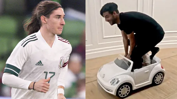 El delantero Carlos Vela llegaba a la concentración de la selección mexicana en una camioneta Range Rover, mientras Marcelo Flores lo hace de otra manera