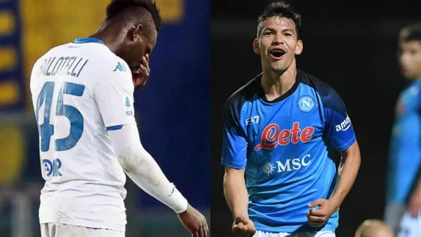 El delantero italiano Mario Balotelli enfrentó en duelo amistoso al Napoli donde Hirving Lozano anotó un doblete