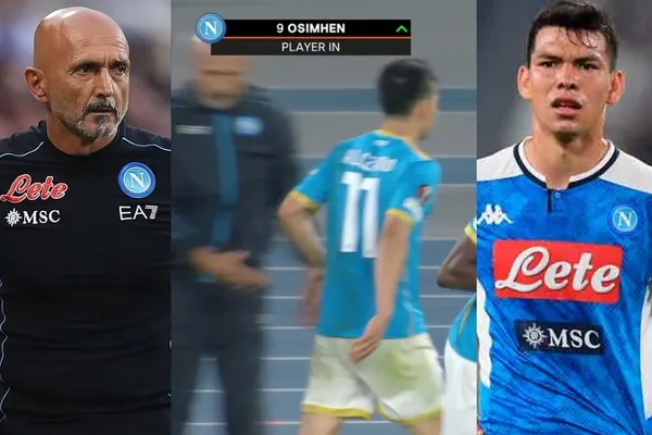 El delantero mexicano Hirving Lozano no quiso saludar a Spalletti cuando salió de la cancha; el DT del Napoli lo exhibe en plena conferencia de prensa