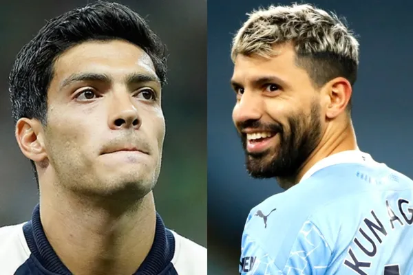 El delantero mexicano recibe una estocada fuerte por parte de Sergio Agüero en Inglaterra.