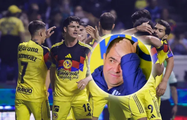 El futbolista fue captando dándole un beso al escudo del América tras su diana.