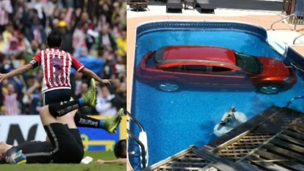 El mito urbano señala que el jugador mexicano en una fiesta metió el coche a una piscina.