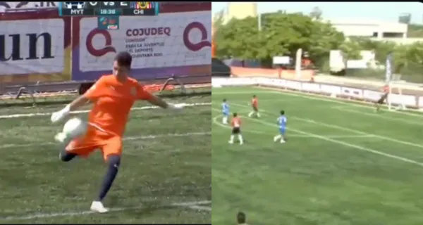 El portero que está en la cantera de las Chivas y que ahora hizo un gol de arco a arco.