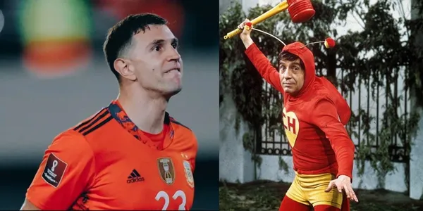 Emiliano Martínez, portero de la selección mexicana, tuvo un casual encuentro con un niño con la playera del Chapulín Colorado
