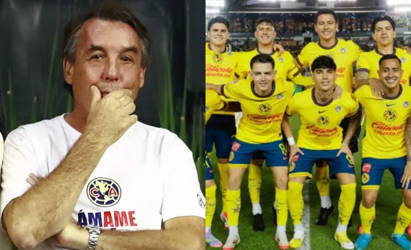 Emilio Azcárraga festeja, a la derecha, equipo de América (Fuente: Mexsports y Club América)