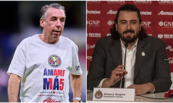 Emilio Azcárraga festeja título, a la derecha, Vergara en conferencia (Fuente: Mexsports)