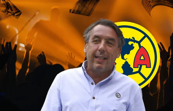 Emilio Azcárraga y escudo del América/ Foto BITE.