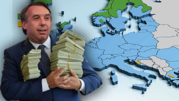 Emilio Azcárraga y mapa de Europa