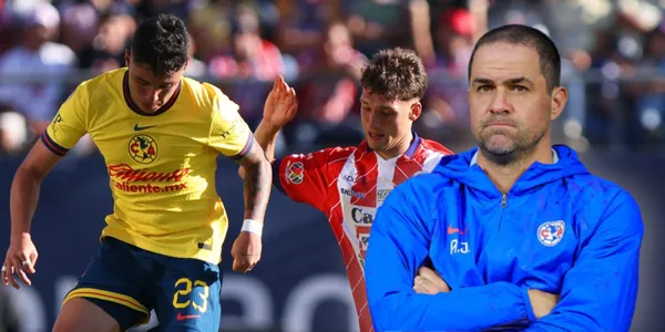 Emilio Lara durante el duelo del América con Atlético con San Luis (Fuente: Marca)