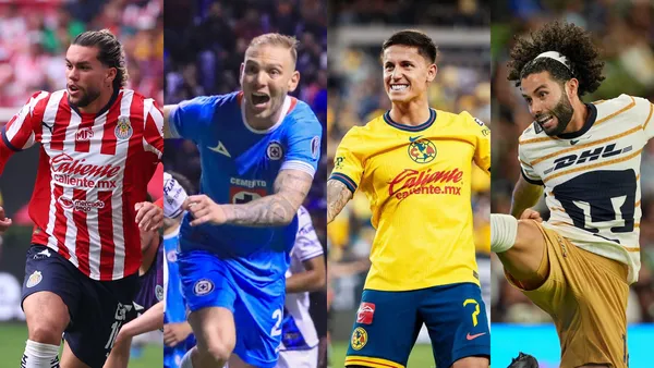 Equipos que estarían en la Liguilla. | Fotos: X oficial de @Chivas @CruzAzul @ClubAmerica y @PumasMX