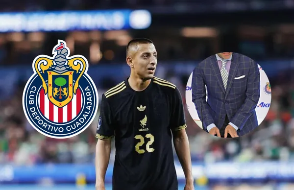 Escudo de Chivas, Roberto Alvarado e imagen de directivo/Foto Instagram.