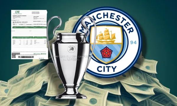 Escudo del Manchester City y diner en el fondo / VAR Deportivo