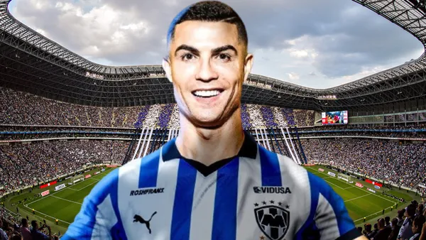 Estadio BBVA y Cristiano Ronaldo con playera de Rayados/ Foto: Linkedin