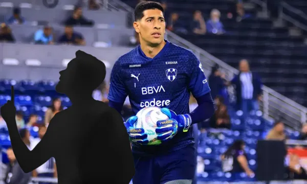 Esteban Andrada en los movimientos de calentamiento en el estadio de Monterrery (Fuente: Imago)