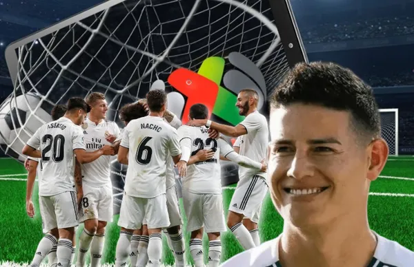 Ex jugadores del Real Madrid y James Rodríguez/Foto El Financiero.