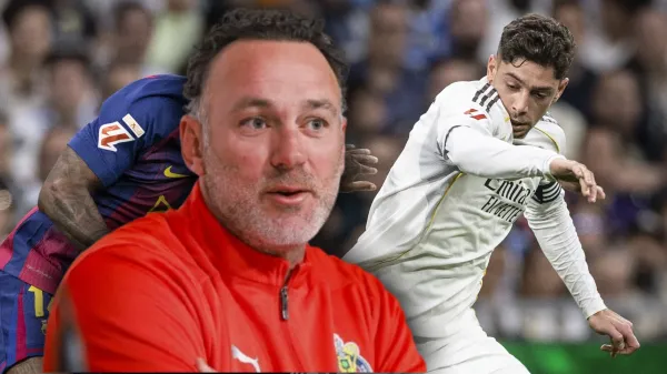 Federico Valverde durante el Real Madrid vs Barcelona y Gabriel Milito