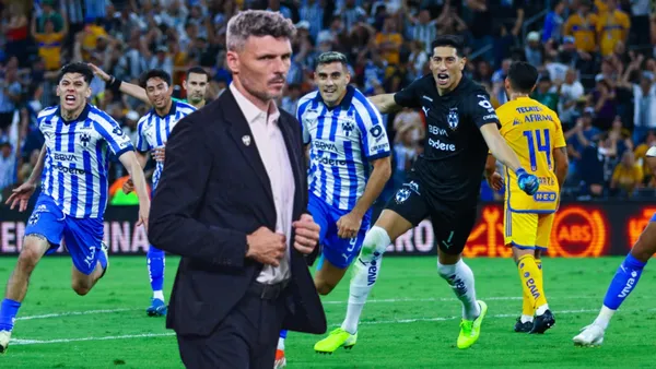 Fernando Ortiz con jugadores de Rayados y Tigres Foto: Milenio