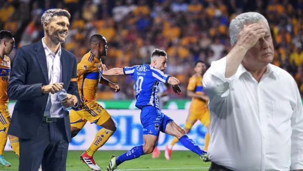 Fernando Ortiz, Vucetich y jugadores de Rayados y Tigres Foto: Soy Rayado