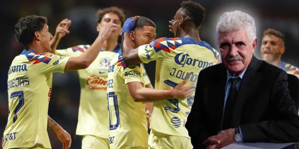 Festejo de los jugadores del América en el Estadio Azteca