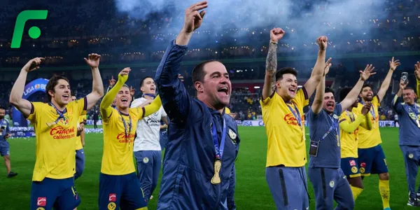 Festejo del América tras el tricampeonato (Fuente: MEXSPORT)