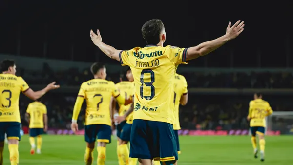 Fidalgo celebrando su gol en J8 | Foto: @ClubAmerica