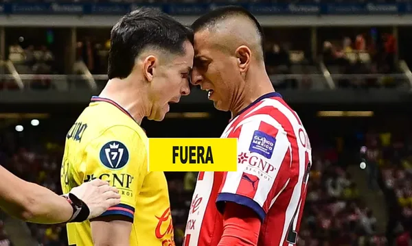 Fidalgo y Alvarado en una discusión en el clásico nacional (Fuente: Mexsports)