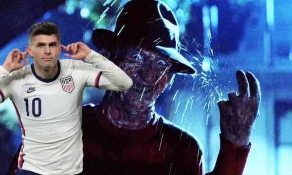 Freddy Krueger en la película, de frente Pulisic festejando con la playera de USA / Esquire