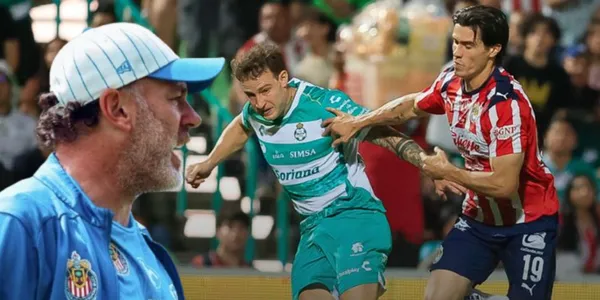 Gabriel Milito en el Santos vs Chivas / FOTO X