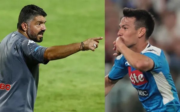 Gennaro Gattuso y un polémico mensaje para Hirving Lozano pese a que hizo un buen cotejo con el Nápoli.