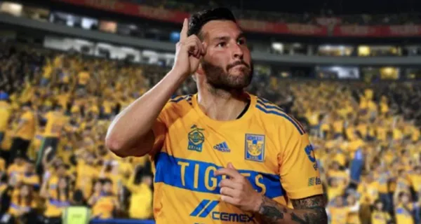 Gignac festeja gol en el estadio El Volcán (Fuente: Mexsports)