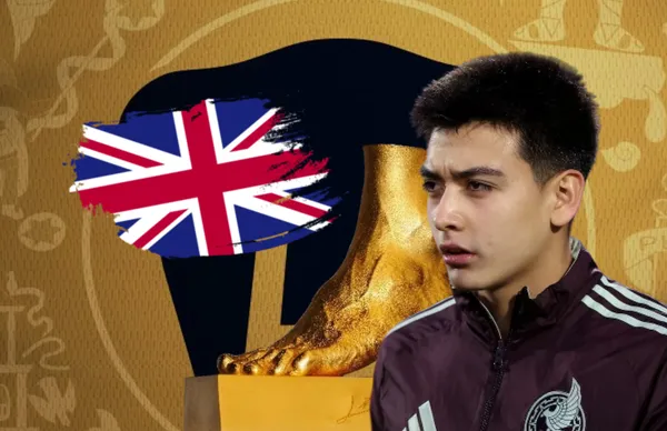 Gilberto Mora, bandera de Reino Unido y pie de oro/ Foto Graficrack.