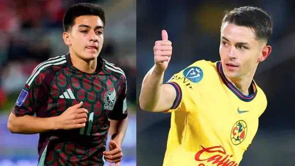 Gilberto Mora con la selección mexicana y Álvaro Fidalgo en el Club América