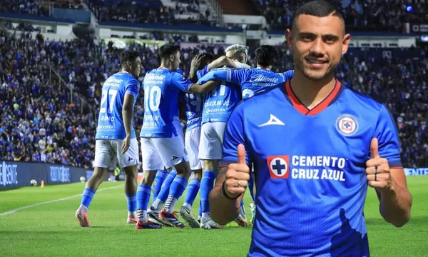 Giorgios Giakoumakis festeja su segundo gol con Cruz Azul (Fuente: Cruz Azul)