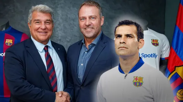 Hansi Flick durante su presentación con Barcelona