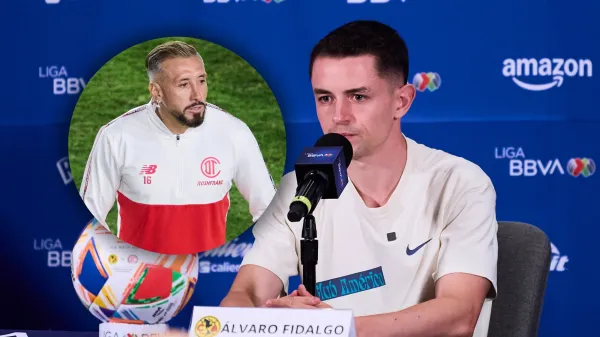 Héctor Herrera durante su etapa con Toluca y Álvaro Fidalgo en el Club América