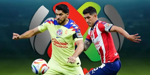 Henry Marrín y Víctor Guzmán, al fondo el logo de la Liga MX (Foto: GettyImages)