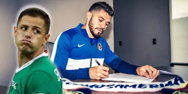 Henry Martín durante la firma de contrato con el América / Foto: ESPN