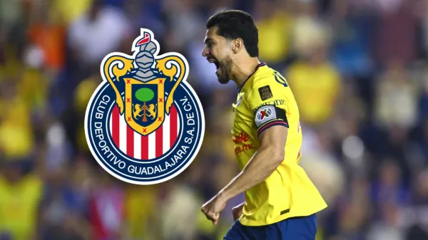 Henry Martín festejando un triunfo del América