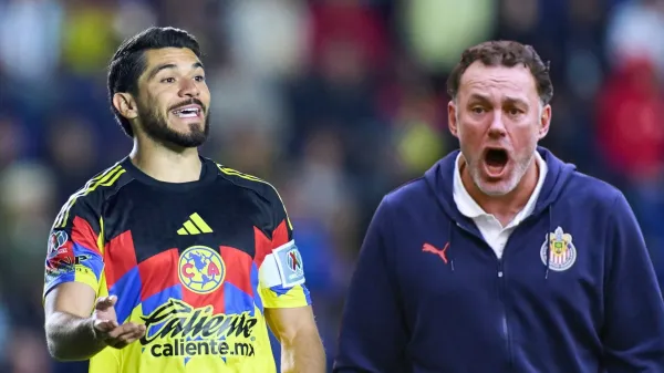 Henry Martín jugando para el América y Gabriel Milito dirigiendo a Chivas