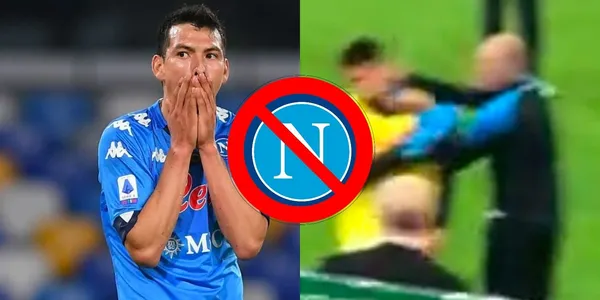 Hirving Lozano agrede a un miembro del staff del Napoli y así reacciona el club.