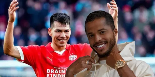 Hirving Lozano durante su festejo con el PSV / Foto: Getty Images