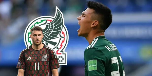 Hirving Lozano durante un partido de la Selección Mexicana