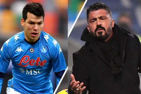 Hirving Lozano entró con todo al duelo ya liquidado del Napoli ante Lazio y puso una asistencia casi que con la mano para alargar el marcador. Gennaro Gattuso reaccionó.